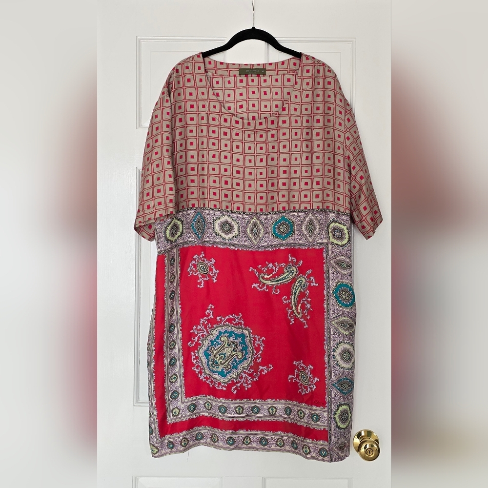 Etro Silk Paisley Print Multicolor Short Tunic Dress With Pockets Size 4…